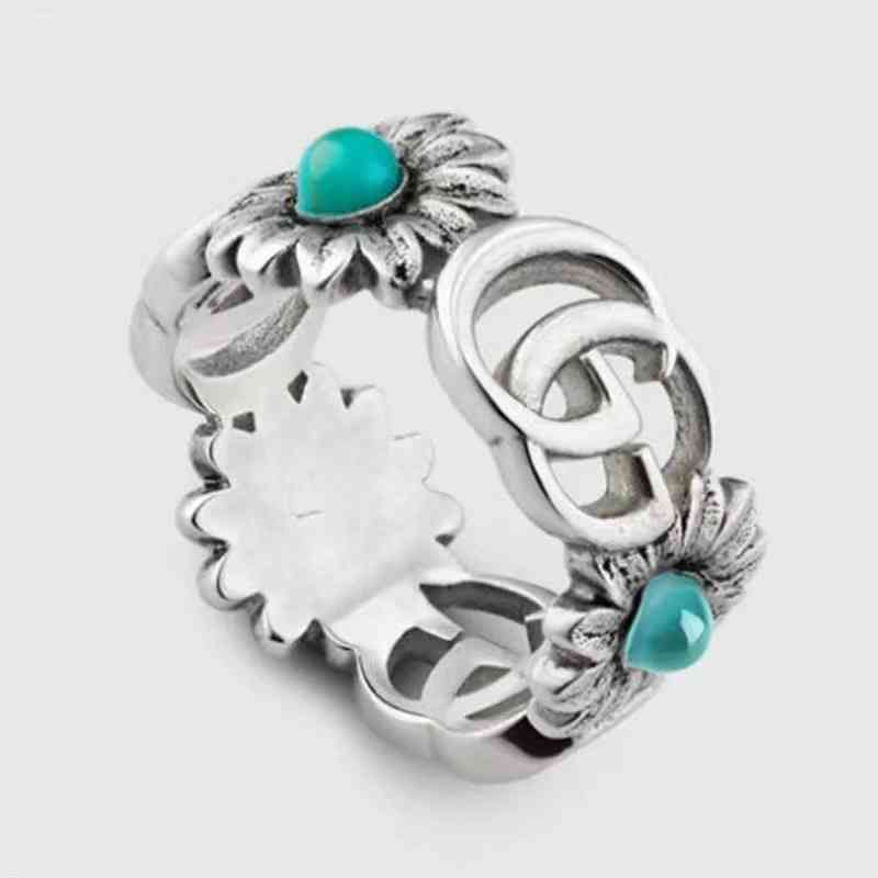 

70% OFF High Quality Sterling Silver Ring men and women Daisy skeleton elf double ring 925 old