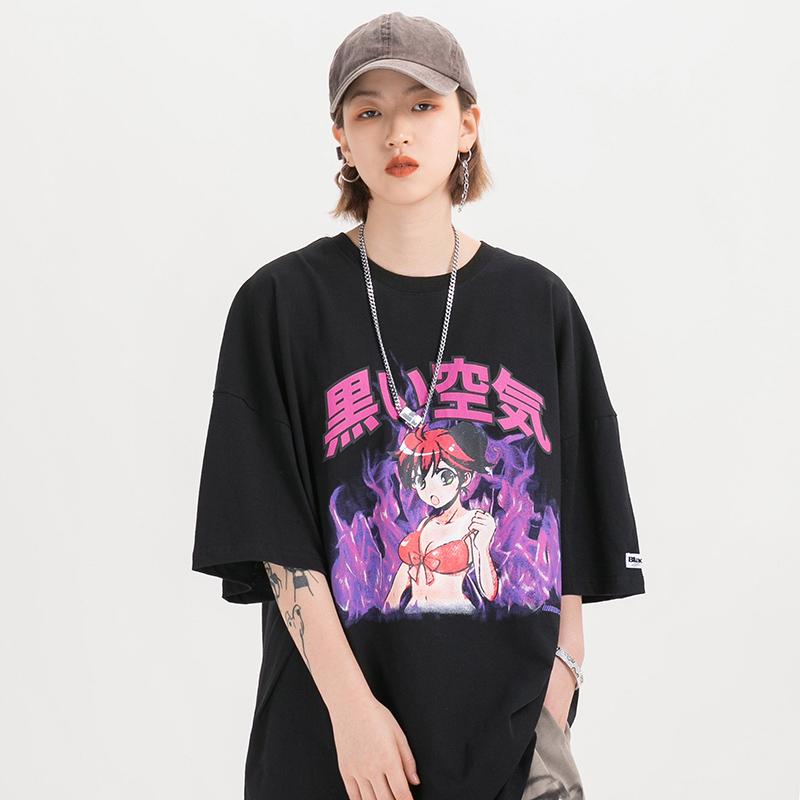 

Men's T-Shirts Men Hip Hop T Shirt Streetwear Japanese Cartoon Sexy Girl Tshirt Harajuku HipHop Oversize T-shirt Anime Cotton Tops TeesMen's, A21367 white