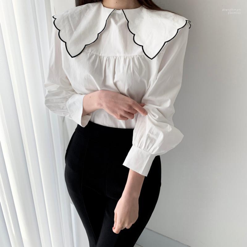 

Women's Blouses & Shirts Alien Kitty 2022 Retro Basic Elegant Vintage Streetwear High Quality Loose Femme OL Tops Sweet All Match Clothe Str, White