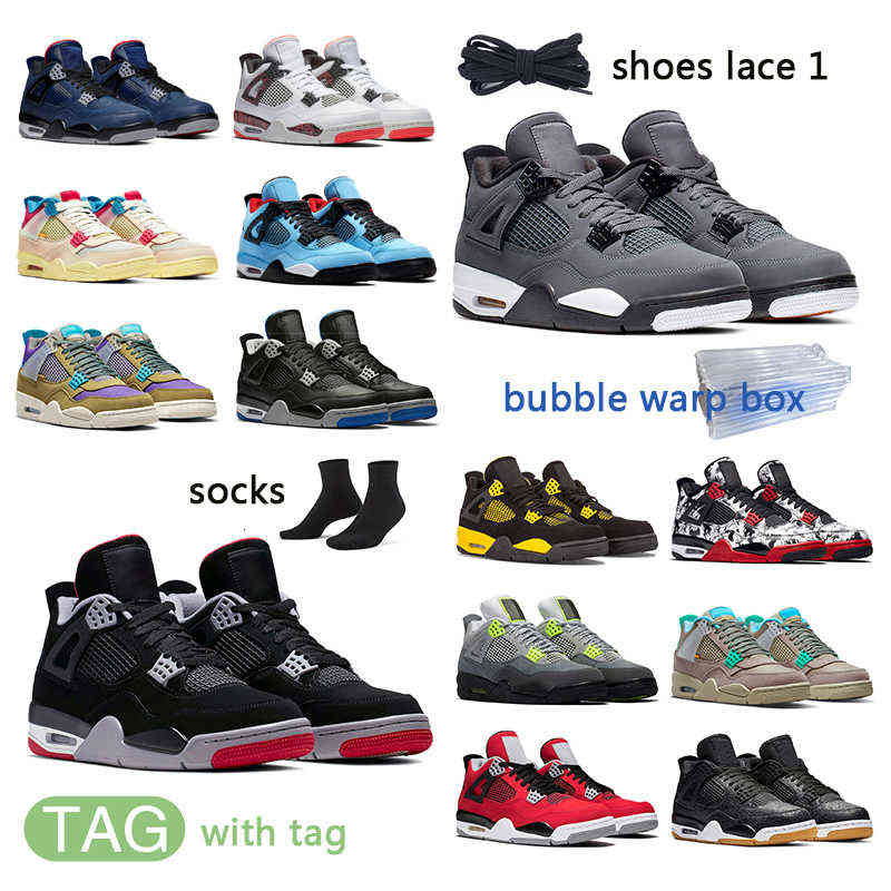 

2022 Newest 4 4s Mens Outdoor Shoes Sneakers red thunder NUC blue black cat white oreo shimmer cement what the fire men women Sports, #30