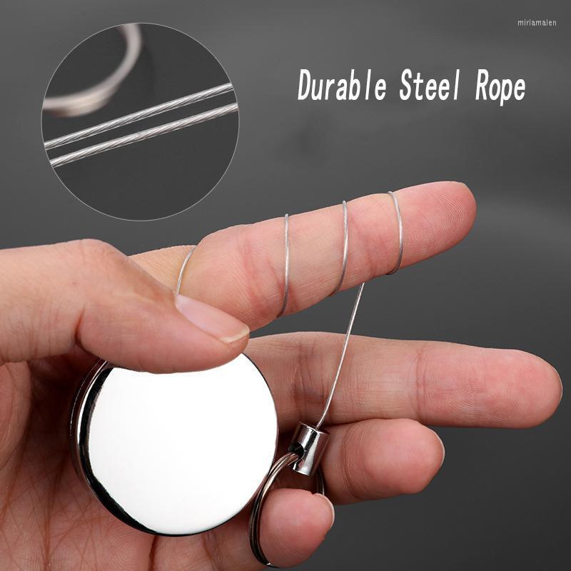 

Keychains 45CM Steel Wire Rope High Resilience Retractable Keychain Sports Key Chain Anti-lost Keyring Keys Trinket Miri22