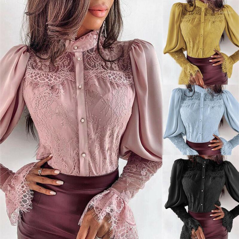 

Fashion Women' Ladies Long Sleeve Loose Lapel Blouse Casual Shirt Tops Blouses & Shirts, Black