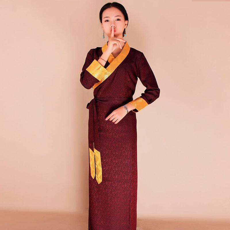 

Ethnic Clothing Tibetan Dress Retro Long Sleeves Robe Chinese Traditional Clothings For Women Tibet Clothes Oriental Vestido 31319Ethnic