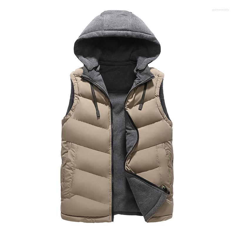 

Men's Vests Winter Vest Men Khkai Style Waistcoat Hooded Male Soft Double Side Wear Sleeveless Black Jacket Outerwear Coat 7XL Guin22, Blue