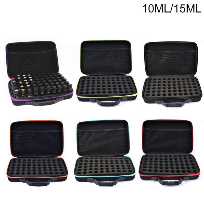 

Essential Oil Storage Bag Box 60 Bottles EVA For 15ml Essence Carrying Case Travel Home Portable Handbag Organizer, Black