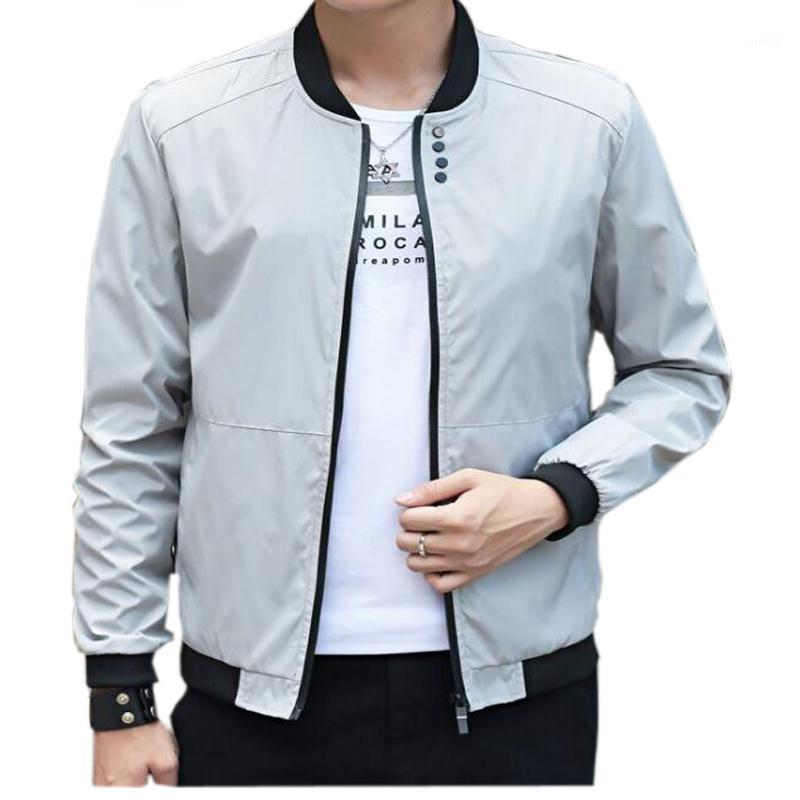 

Men's Jackets 2022 Men Autumn Fashion Stand Collar Slim Thin Korean Casual Solid Color Coat Male Corda Vento Masculino Plus Size, Gray