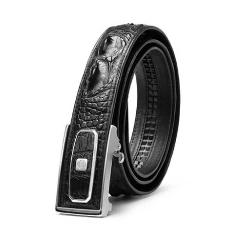 

Belts Ouluoer Crocodile Men Belt Automatic Buckle Business Leisure Youth High-grade Male Contracted Personality, Black