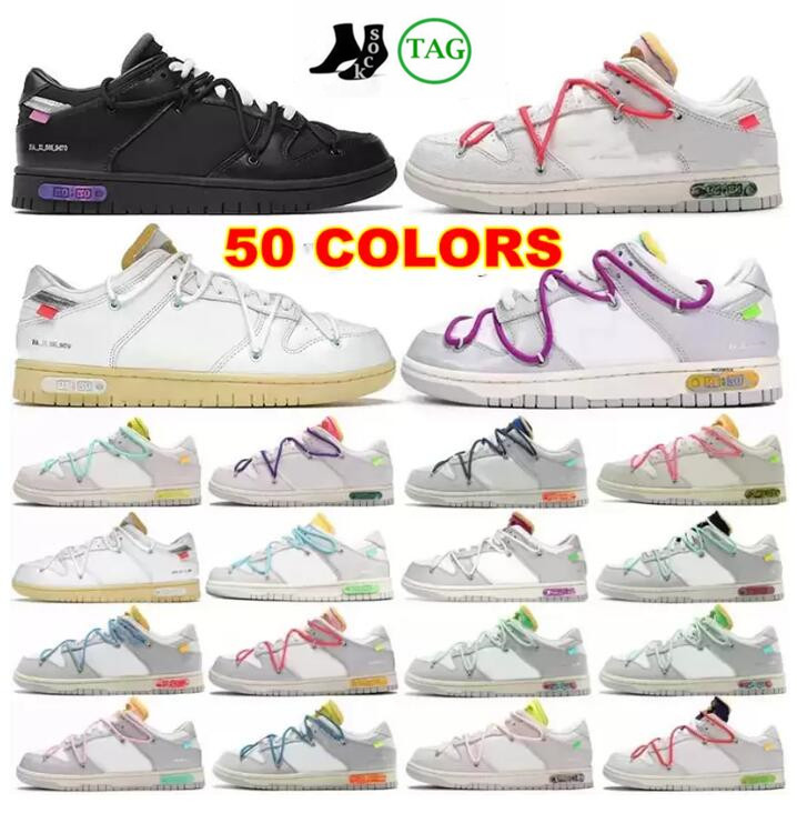 

2023 NEW OW Designer Mens Shoes Off Casual DUNKSB Low The 50 Skateboard Sports Sneakers LOT 1-50 White Black Beige Purple Pink Platform casual Trainers shoe 36-45