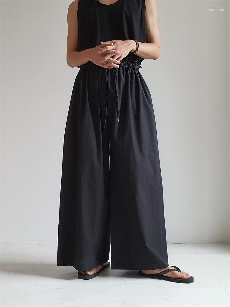 

Men' Pants Large Men' Casual Wide Leg Summer Crotch Thigh Thick High Waist Loose SLIM STRAIGHT PantsMen' Naom22, Black