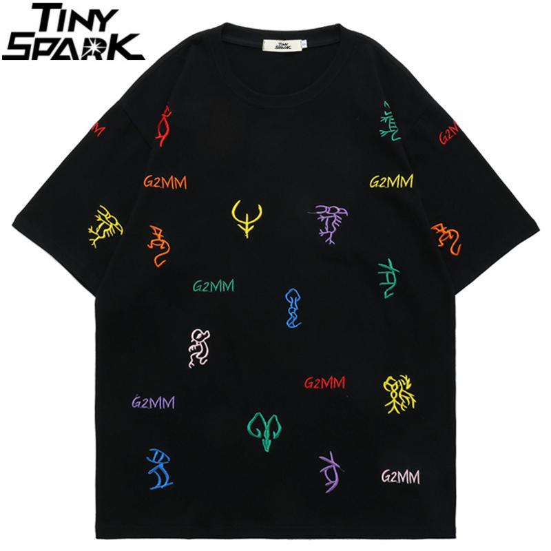 

Men' T-Shirts Streetwear Harajuku T Shirt 2022 Men Hip Hop Embroidery Zodiac Sign T-Shirt Cotton Casual Summer Short Sleeve Tshirt Tops Tee, A033001 white