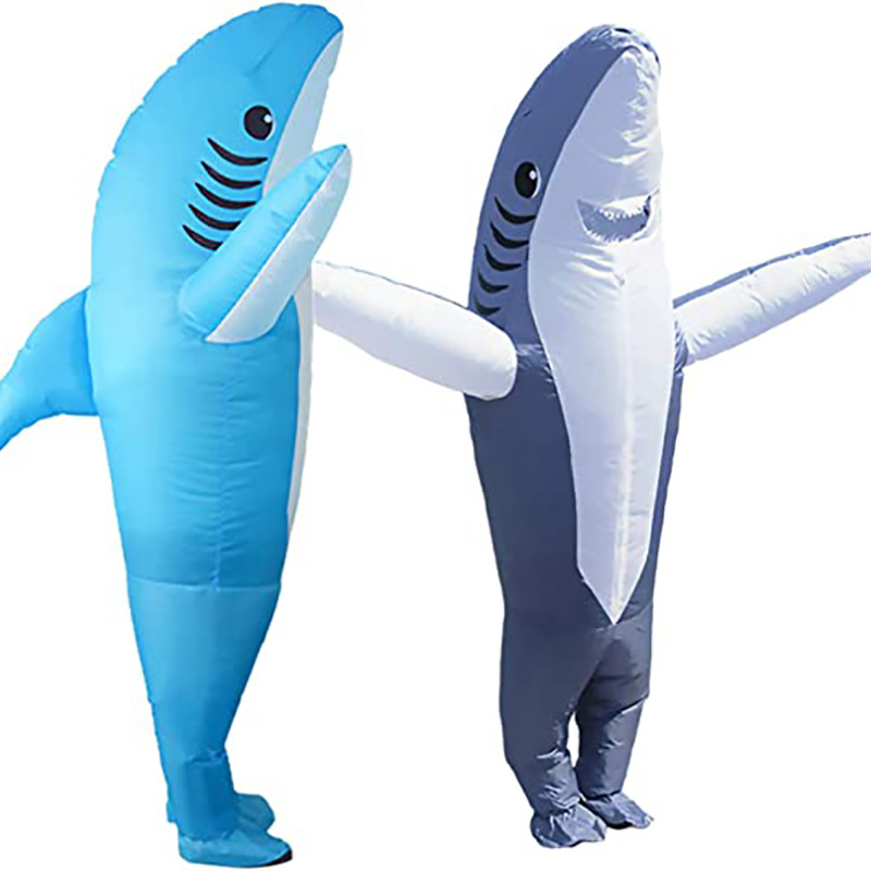 

Inflatable Shark Costume Baby Adults Blow Up Suit Cosplay Halloween Costume