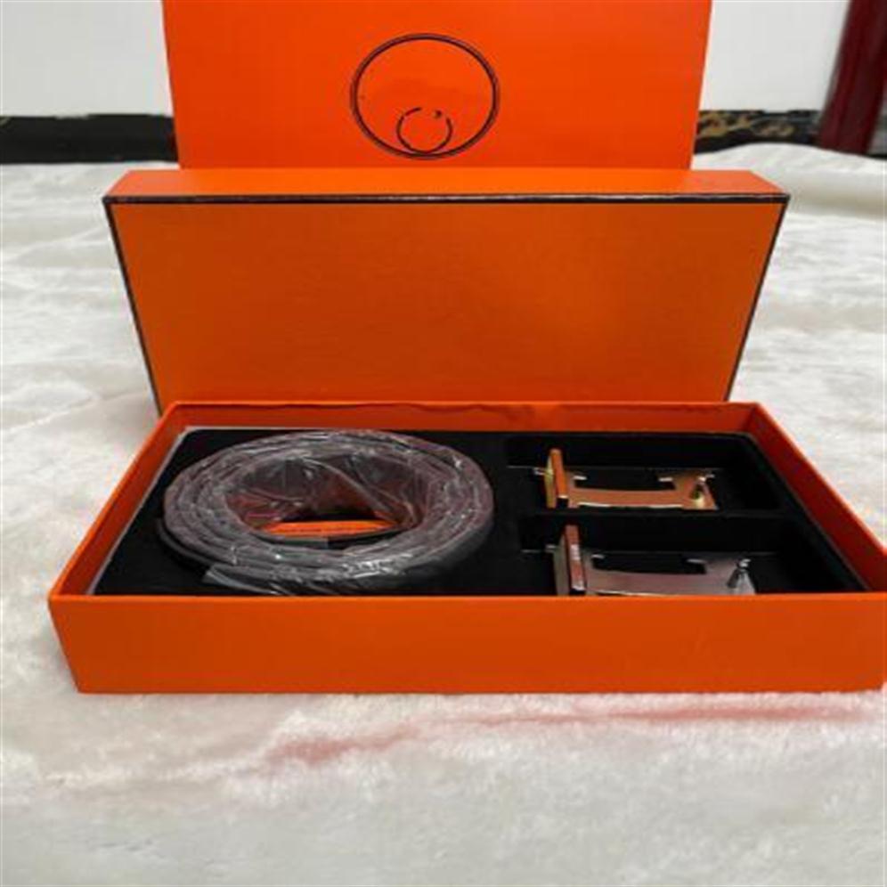 

fashion Designer belt whole high quality mens womens belts suit 2 metal automatic H buckle leather Classic letters with box276T, Box