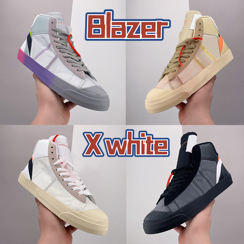 

Top quality Blazer mid x white men basketball Shoes Wolf Grey Grim Reapers white black muslin All Hallows Eve fashion mens sports Sneakers women trainers US 5.5-11, Shoe box