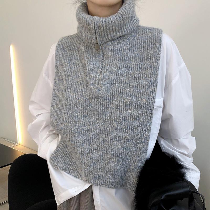 

Scarves Spring Cashmere High Collar Wool Knit Scarf Women Knitted Sweater Cloak Shawl Coat Luxury Neck Warmer Designer 2022Scarves