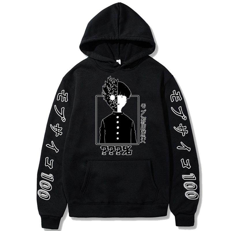 

Men's Hoodies & Sweatshirts Anime Mob Psycho 100 Harajuku Mobu Saiko Hyaku Loog Sleeve Pullover Print Casual Hoodie Sweatshirt AutumnMen's, Black