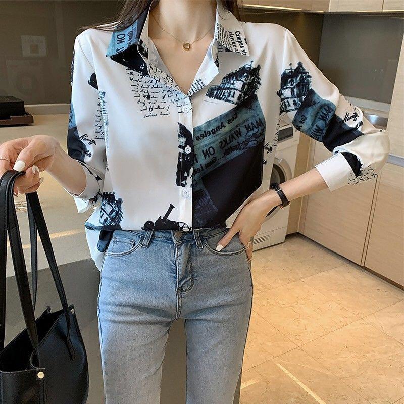 

Women' Blouses & Shirts Vintage Style Long Sleeved Casual For Women Buttons Female Tops Elegant Office Ladies Blouse Camisas Roupas Feminin, Er02