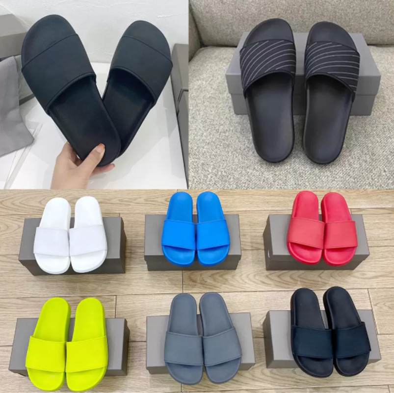 

Slippers Mens Womens Summer Beach Slide Sandals Comfort Flip Flops Leather Wide Ladies Chaussures Shoes With Box, 10