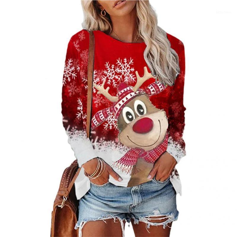 

Women' Blouses & Shirts Women Top Casual Festive Christmas Print Vintage Loose-fitting Pullover For Gathering Blouse, Blue