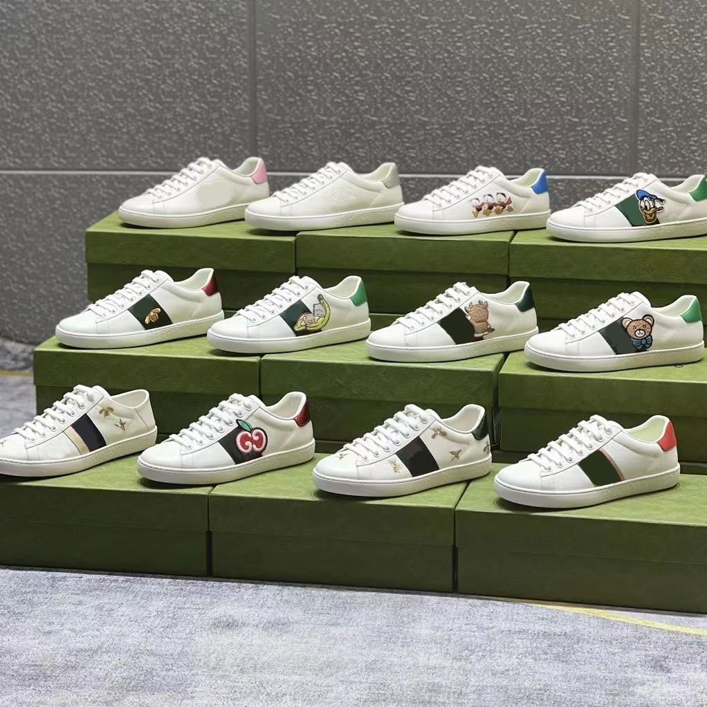 

Designer Casual Dress Shoes Italy Ace Sneakers Bee Sneake Leather Embroidered Black men Tiger Chaussures interlocking White Shoe Walking Sports Trainers size 35-45, 14