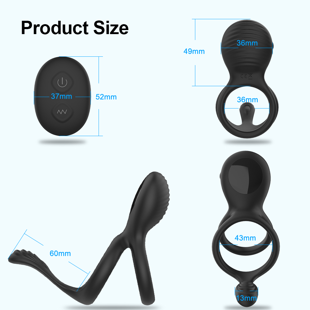 Wireless Penis Vibrator Ring Cockring Vibrating Retardant Ejaculation Cock Rings Delay Remote Control Sex Toys for Men Coupleg-image-764636612