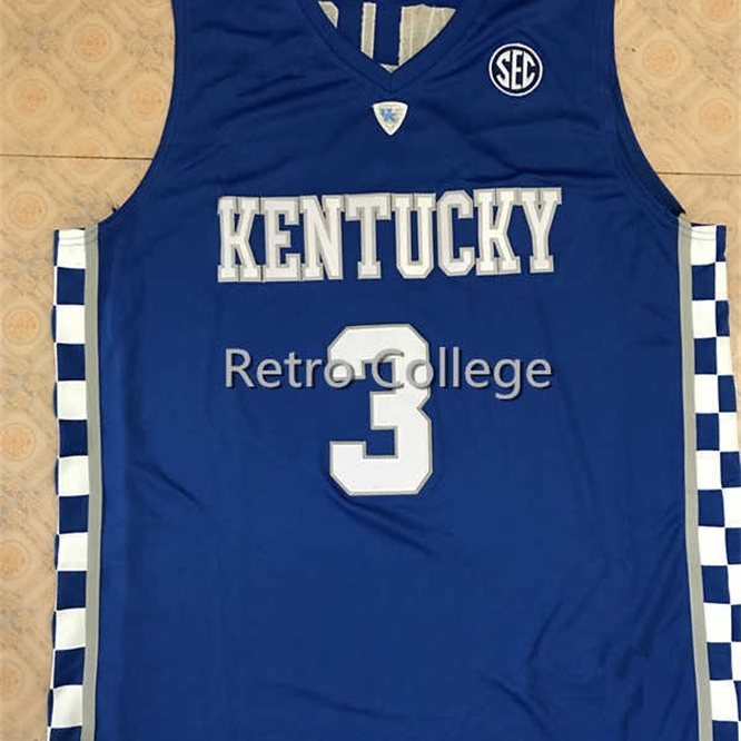 

Xflsp #3 Hamidou Diallo Kentucky Wildcats white bule Retro throwback basketball jersey Stitched any Number and name