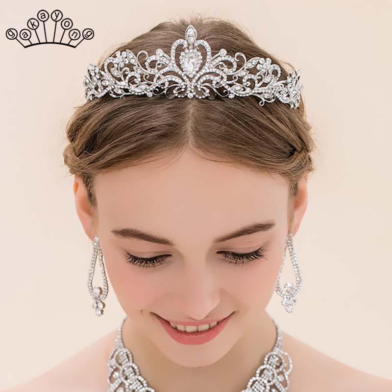

Hair Clips & Barrettes Fashion Baroque Luxury Crystal Bridal Crown Tiaras Light Gold Diadem For Women Bride Wedding AccessoriesHair