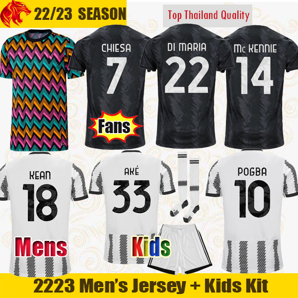 

22 23 Juventus Soccer Jerseys POGBA DI MARIA Maglia AKE 2022 2023 Fans Player Version CHIESA Juve VLAHOVIC McKENNIE Football Shirt PJACA Mens Jersey Kids Bambini Kit, 2223 away
