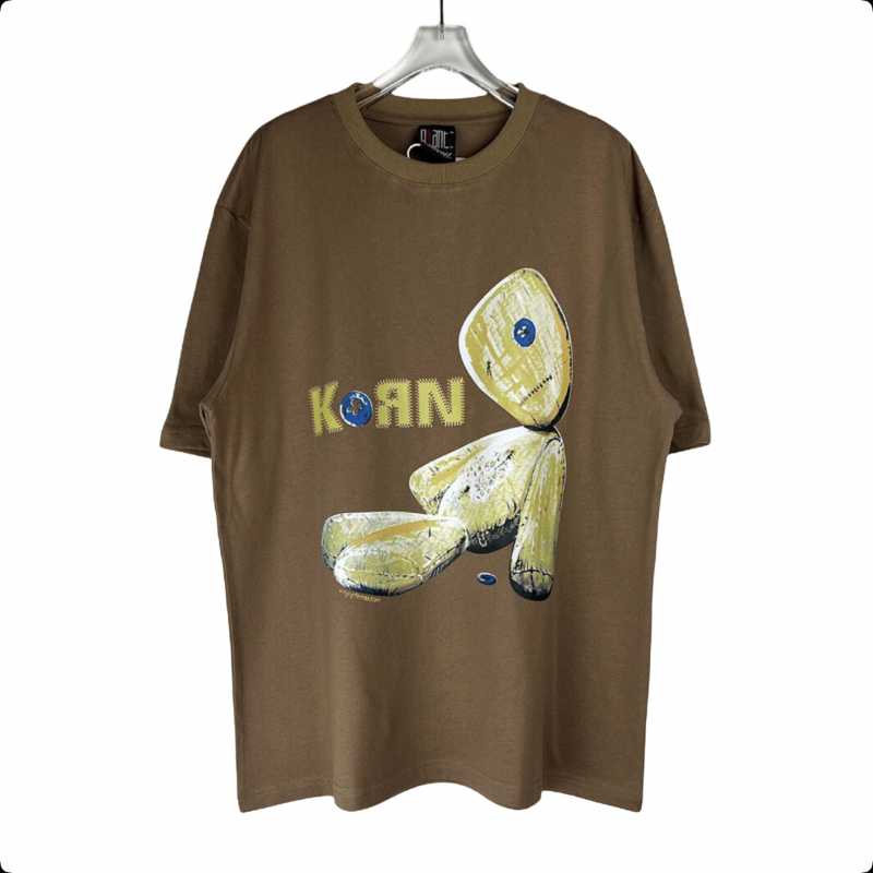 

Men' T-Shirts Cohen Band Puppet T-shirt Rock Hip Hop Loose Short Sleeve Men' And Women' Top European American Fashion Brand Half, Brown