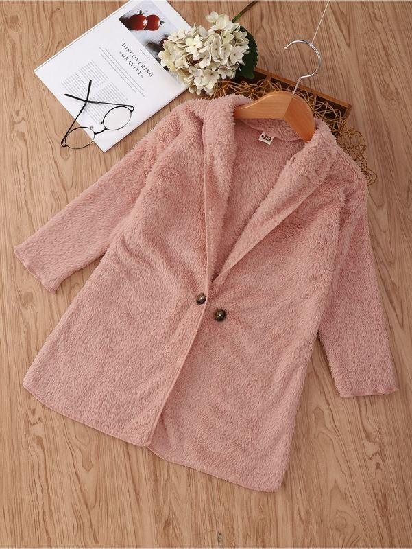 

Toddler Boys Double Button Shawl Collar Flannel Coat SHE, Dusty pink