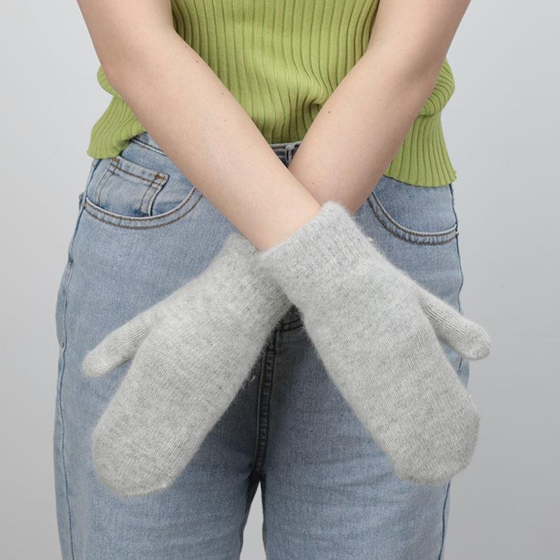 

Five Fingers Gloves 1 Pair Women Double-layer Faux Hair Winter Korean Version Solid Color All Female Girls Mittens