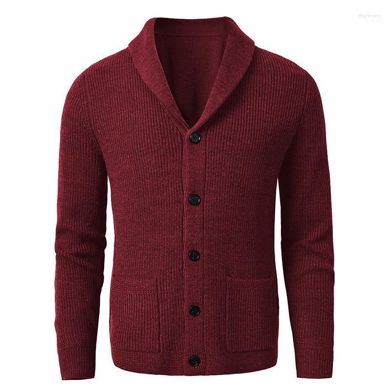 

Men' Sweaters Shawl Collar Cardigan Sweater Slim Fit Cable Knit Button Up Black Merino Wool Mari22