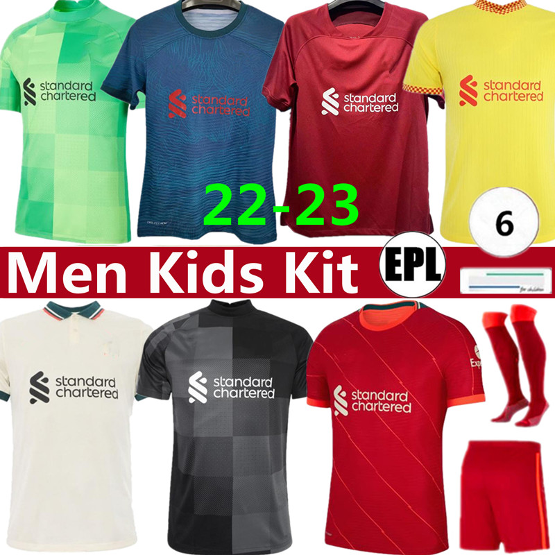 

22 23 DIOGO J M.SALAH 2022 Soccer Jerseys VIRGIL ORIGI MILNER A.BECKER football shirt Wear HENDERSON THIAGO FIRMINO MANE ALEXANDER ARNOLD LIVERPOOI men kids kit Jersey, 21-22 gk green kids kit