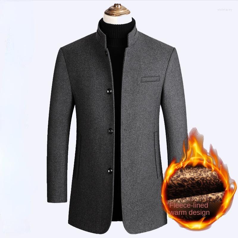 

Men's Wool & Blends 2022 Coat Men Winter Fashion Wild Blend Overcoat Thicken Keep Warm Trench Outerwear Coats Jacket Clothing Viol22, Gray