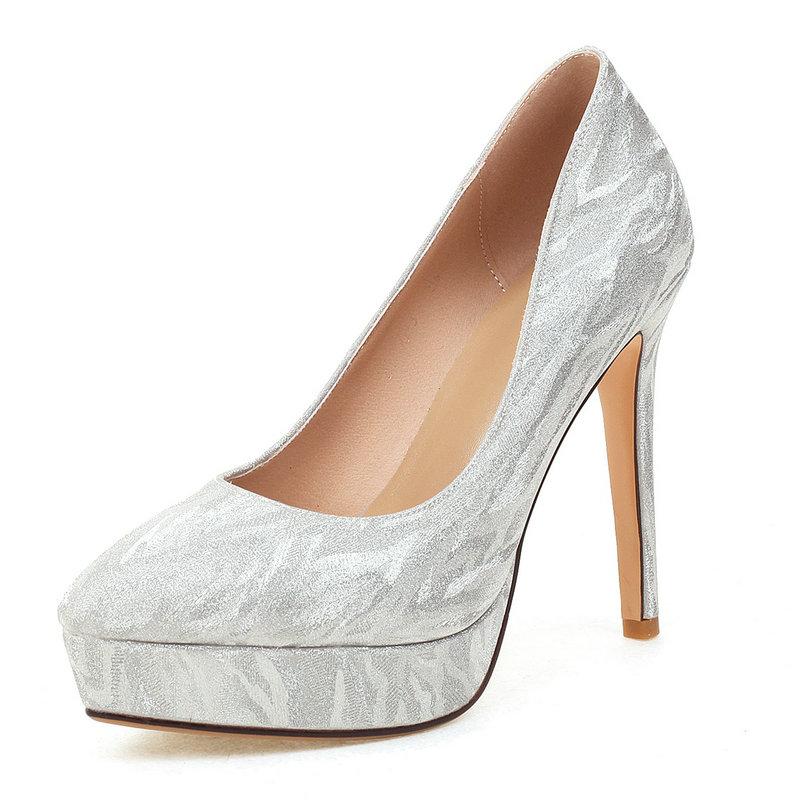 

Dress Shoes Gold Silver Womens Pumps 12cm Super High Heels Platform Fashion Woman Pointed Toe Party Wedding Size 11 12