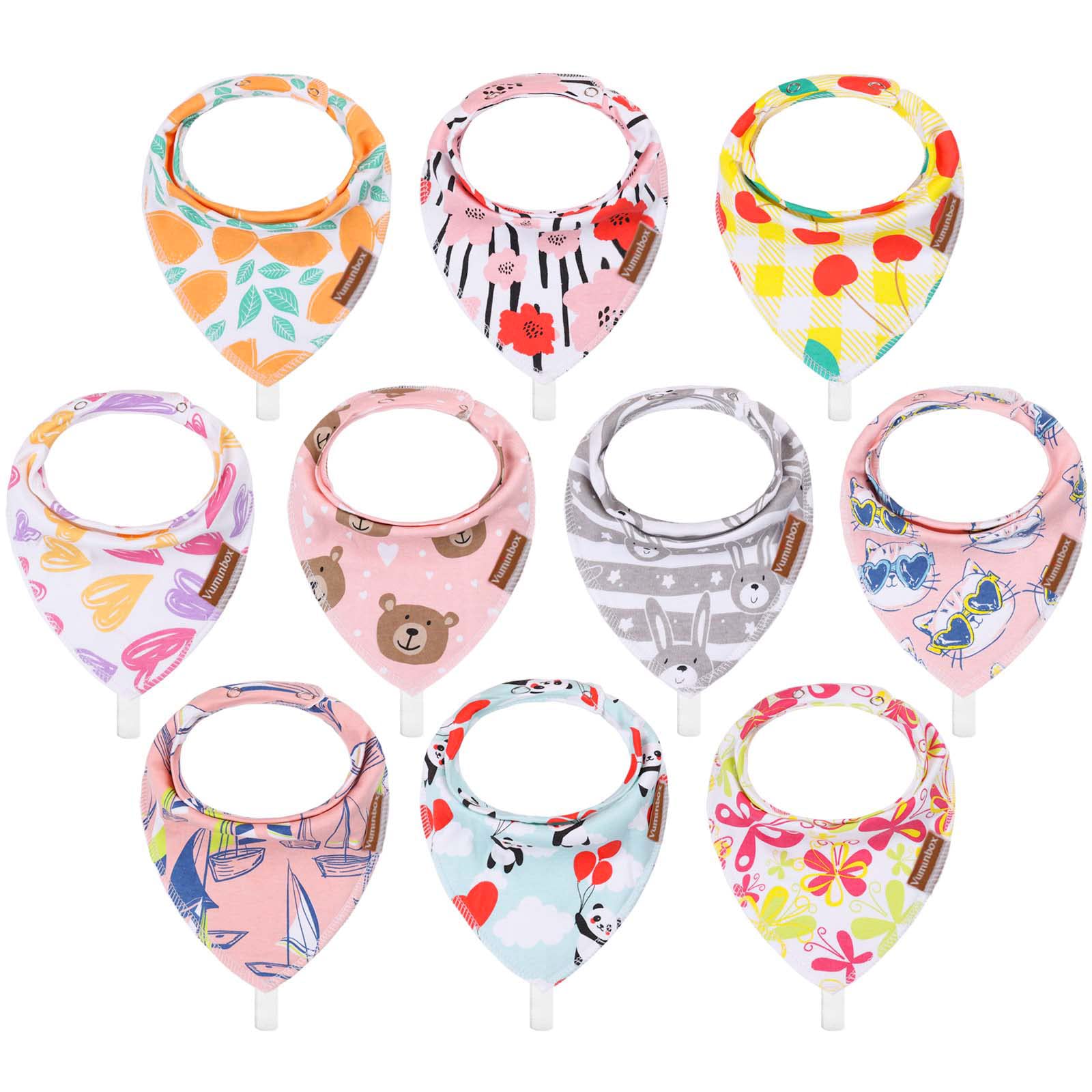 

Bibs Burp Cloths Baby Bandana Drool Bibs 10-pack Made With 100 Organic Cotton Absorbent And Soft Unisex Vuminbox ampda