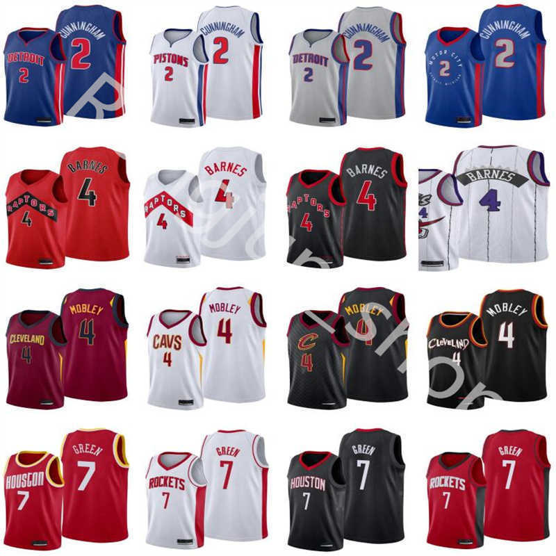 

2021 Draft Pick Basketball Jerseys 2 Cade Cunningham 4 Evan Mobley 7 Jalen Green Scottie Barnes Blue White Grey Red Black Fast Send, As picture