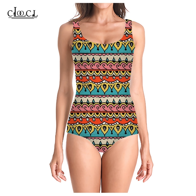 

est Bohemian Tribal Totem 3D Print Girls Onepiece Swimming Bathing Suit Beachwear Sleeveless Sexy Swimsuit 220617, One-piece swimsuit 1