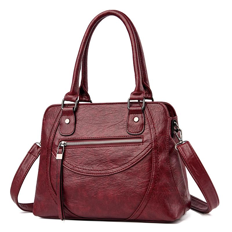 

Evening Bags Fashion Big Stitching Design Shoulder Bag Women Casual Work Handbags Soft PU Leather Large Capacity Female Shopper Messenger, Black