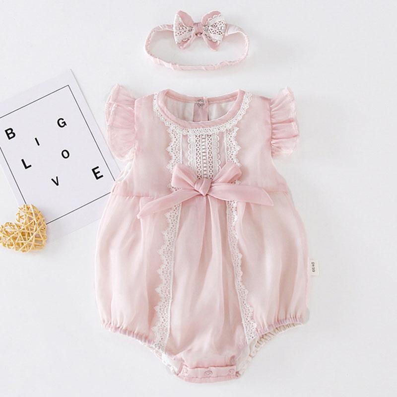 

Jumpsuits Summer Baby Girl Sleeveless Lace Rompers Kids Jumpsuit Born Clothes ClothesJumpsuits, B0715 white