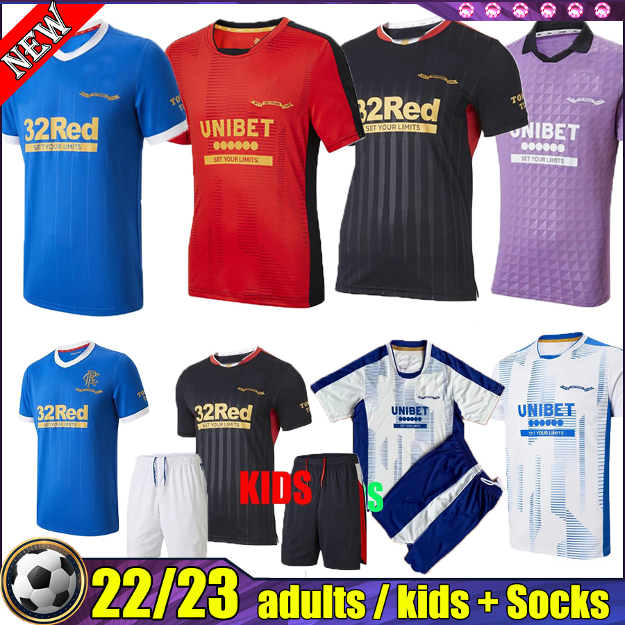 

150th Anniversary 2022 2023 Glasgow Rangers Soccer Jerseys home away 21 22 23 Glasgow TRAINING CHAMPIONS 55 DEFOE HAGI BARKER KENT TAVERNIER football shirt