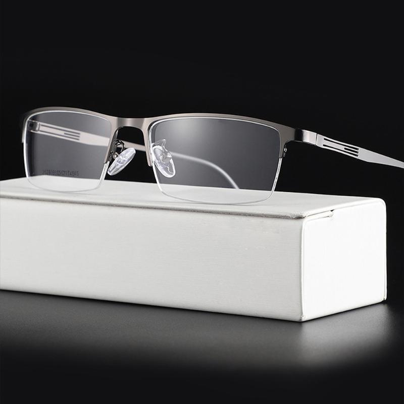 

Sunglasses Fashion Trend Alloy Halfrim Frame Reading Glasses Luxury Optical Eyeglasses For Men 1 1.5 2 2.5 3 3.5 4Sunglasses