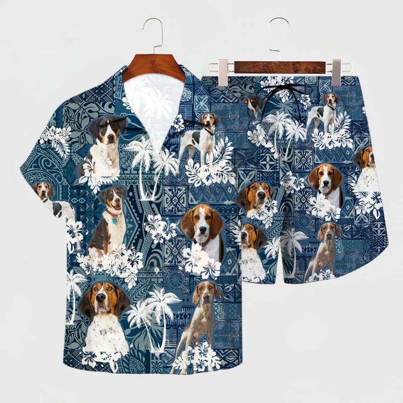Men's Tracksuits Hawaii Shirt Beach Summer Tibetan Terrier Hawaiian Set 3D Printed Shorts Men For Women Funny Dog ClothesMen's