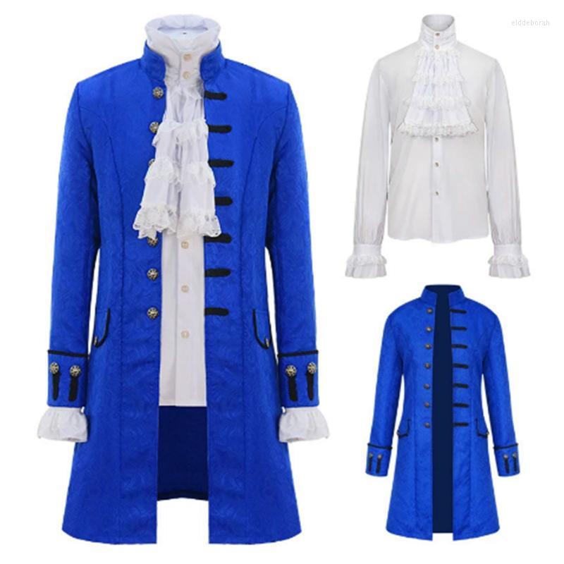 

Men' Dress Shirts Men Renaissance Clothing Shirt Medieval Steampunk Pirate Jacket Chemise White Vintage Victorian Edwardian Cosplay Costume, Type a red