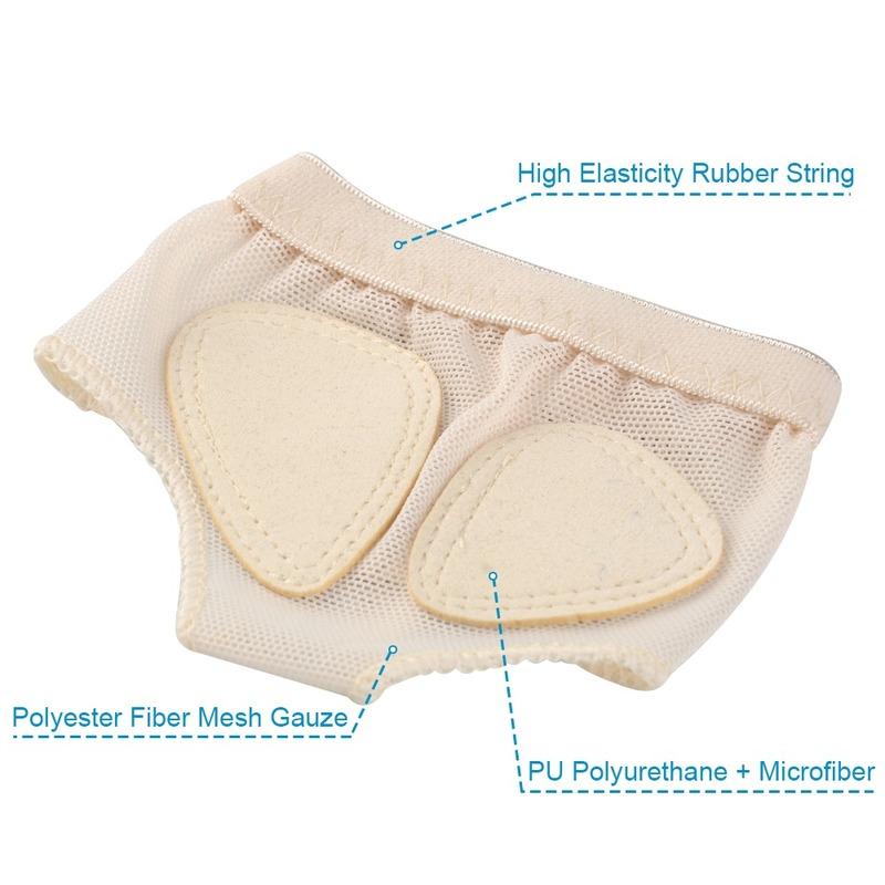 

Women's Shapers Elino Women Belly Ballet Forefoot Toes Half Pads Dance Gym Metatarsal Thong Protector Lyrical Socks Shoes Split Insoles, Black