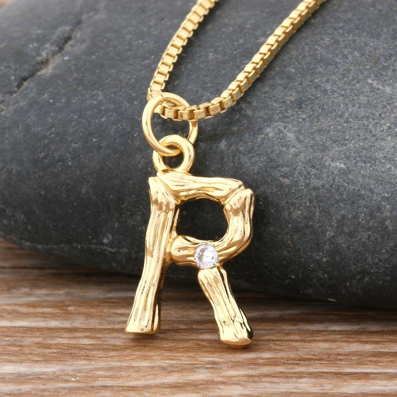 

Chains Women Cute Initial Letter Necklace Gold 26 Letters Charm Necklaces Pendants Copper CZ Jewelry Personal NecklaceChains ChainsChains
