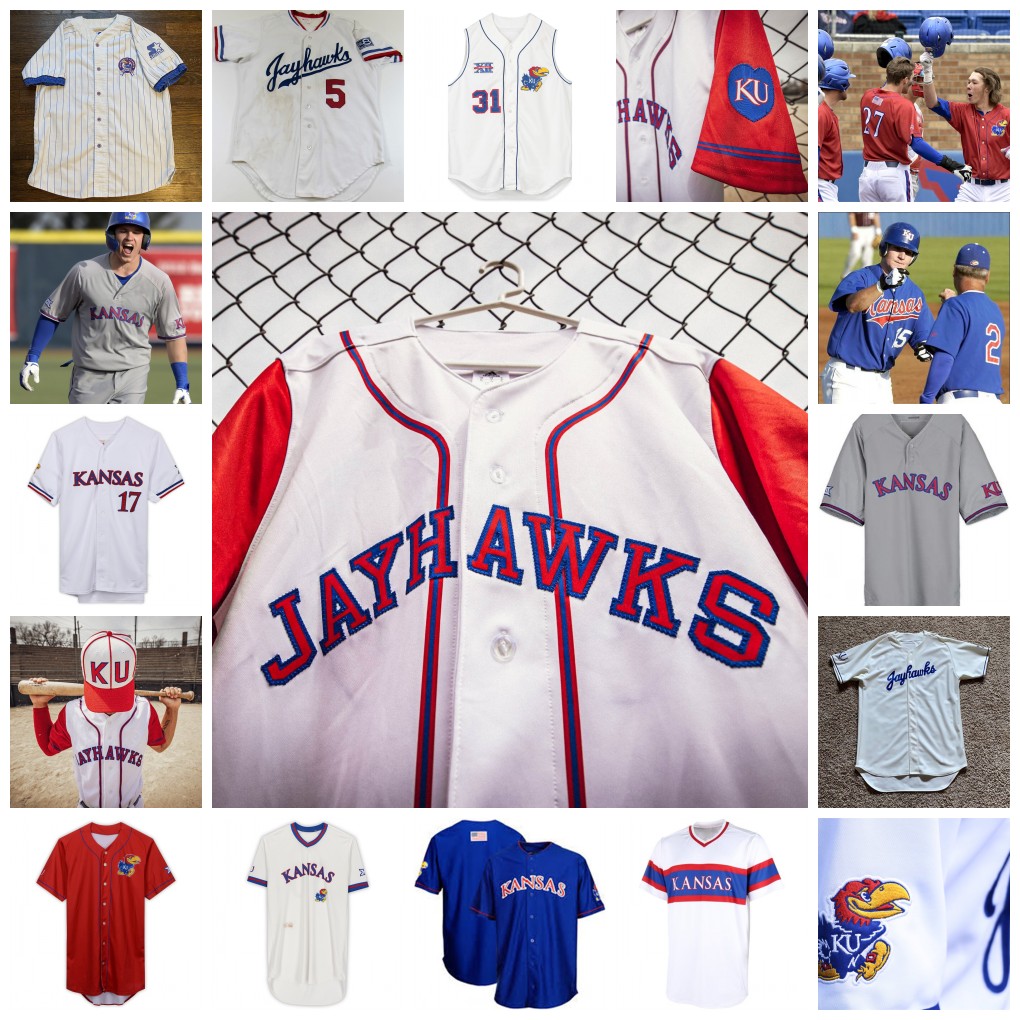 

NCAA Kansas Jayhawks KU Baseball Jersey 35 Jonathan Cymrot 21 Jake English 22 Ryan Vanderhei 36 Cam Cunnings 37 P.K. Walsh 39 Stone Hewlett 41 Steven Andrews 42 Chase Jans, Navy retro