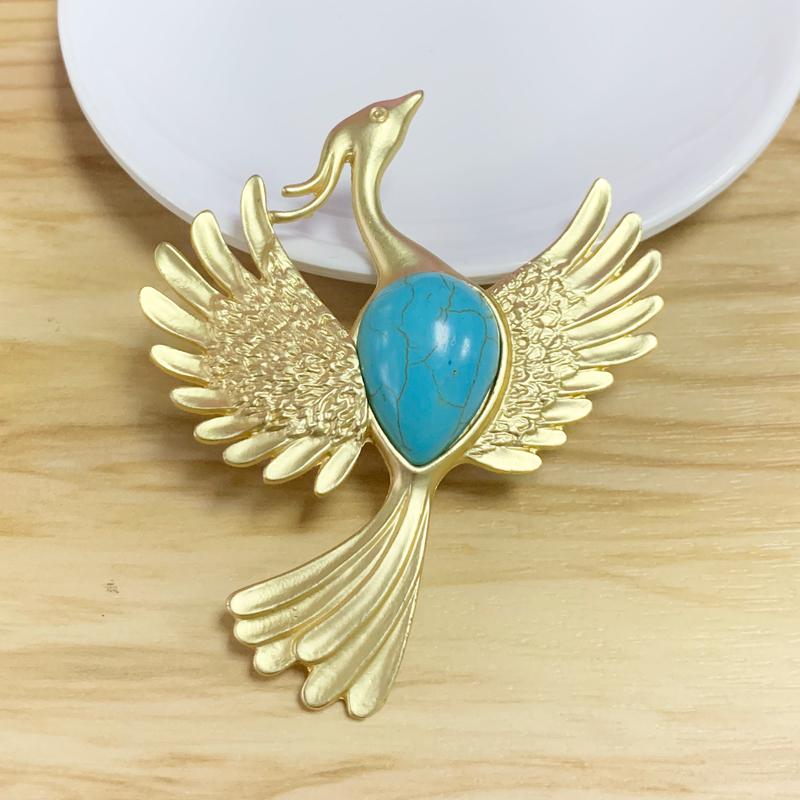 

Pendant Necklaces Piece MaGold Large Bird Phoenix & Faux Turquoise Charms Pendants For Necklace Jewellery Making 80x64mmPendant