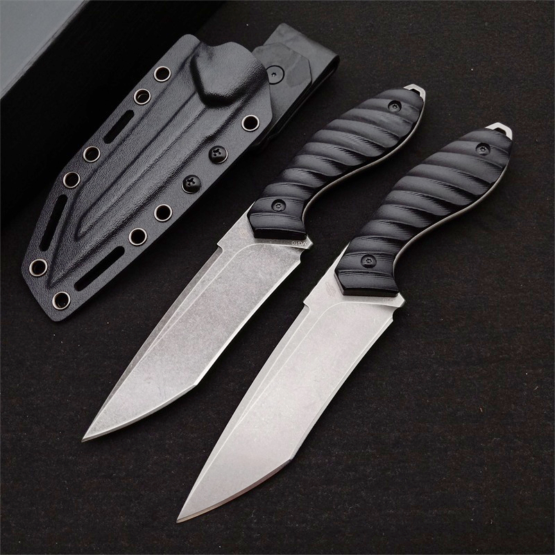 

Special Offer M2 Survival Straight Knife VG10 Stone Wash Blade Full Tang Black G10 Handle Fixed Blade Knives With Kydex