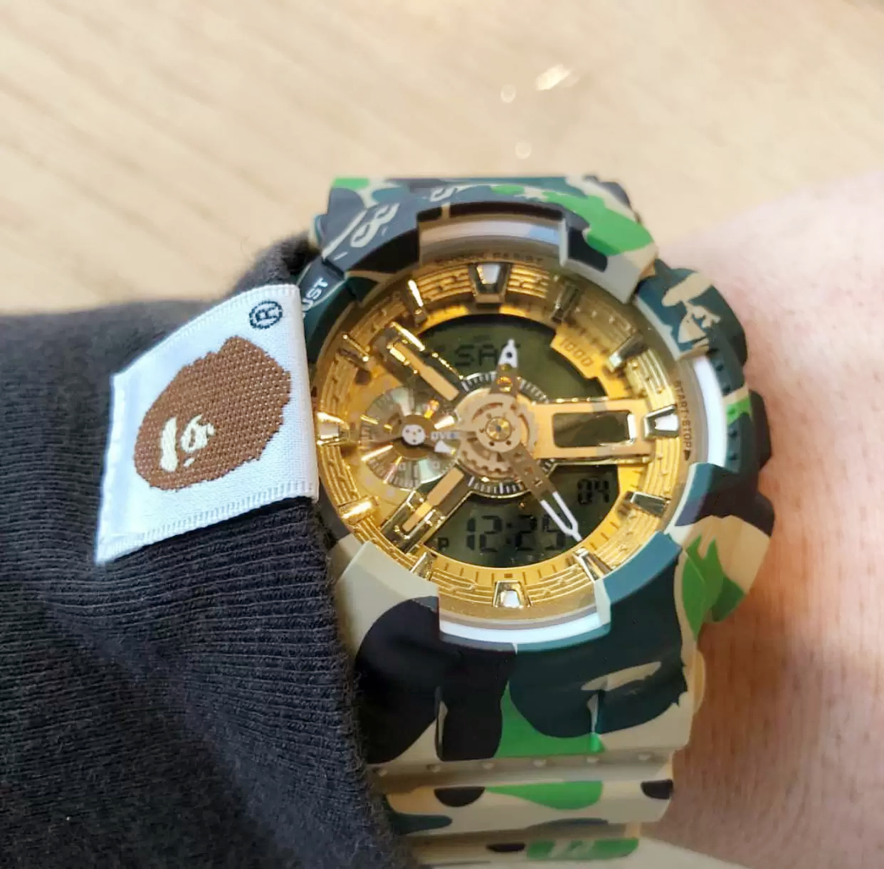 Men's Sports Quartz Digital Watch Full Function LED Automatic Hand Raise Light Waterproof World Time Camo 110 Series Iced Out Watch