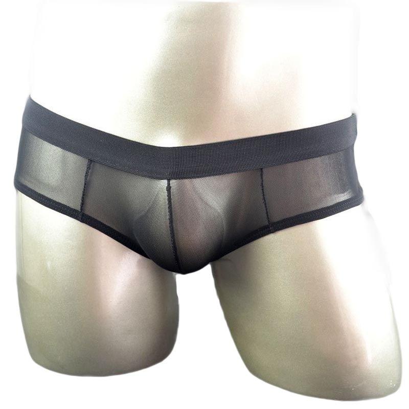 

Underpants Men's Sissy Short Sheer Mesh Brief Erotic Body Shaping Under Pants Thong Underwear Sexy LingerieUnderpants, Transparent black